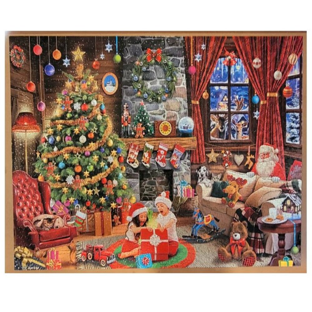 White Mountain Christmas OPENING PRESENTS 1000 piece Jigsaw Puzzle - Picture 2 of 6